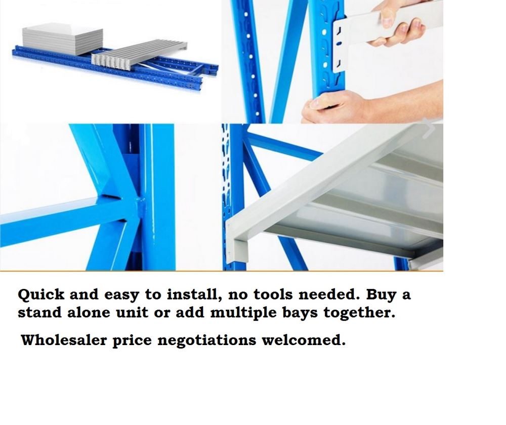 Shelving unit 6M(L) x 0.5M(W) x 2M(H) 100kg per shelf , 1200kg carry capacity in total