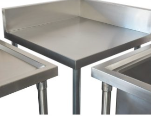 Kitchen Corner workbench stainless splash back, Multiple sizes available