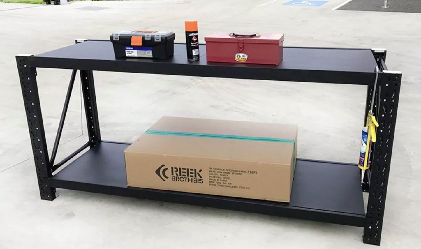 Workbench 2m L x0.6m D x1m H 300kg carry capacity per shelf