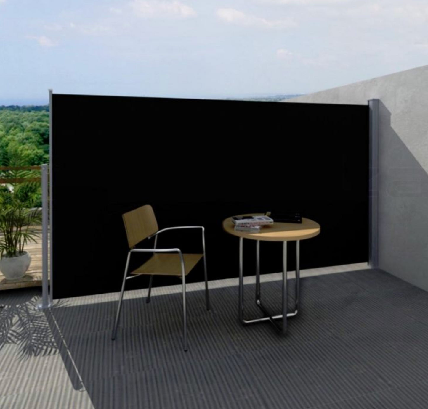 Retractable awning in Black or Dark grey - Multiple sizes available