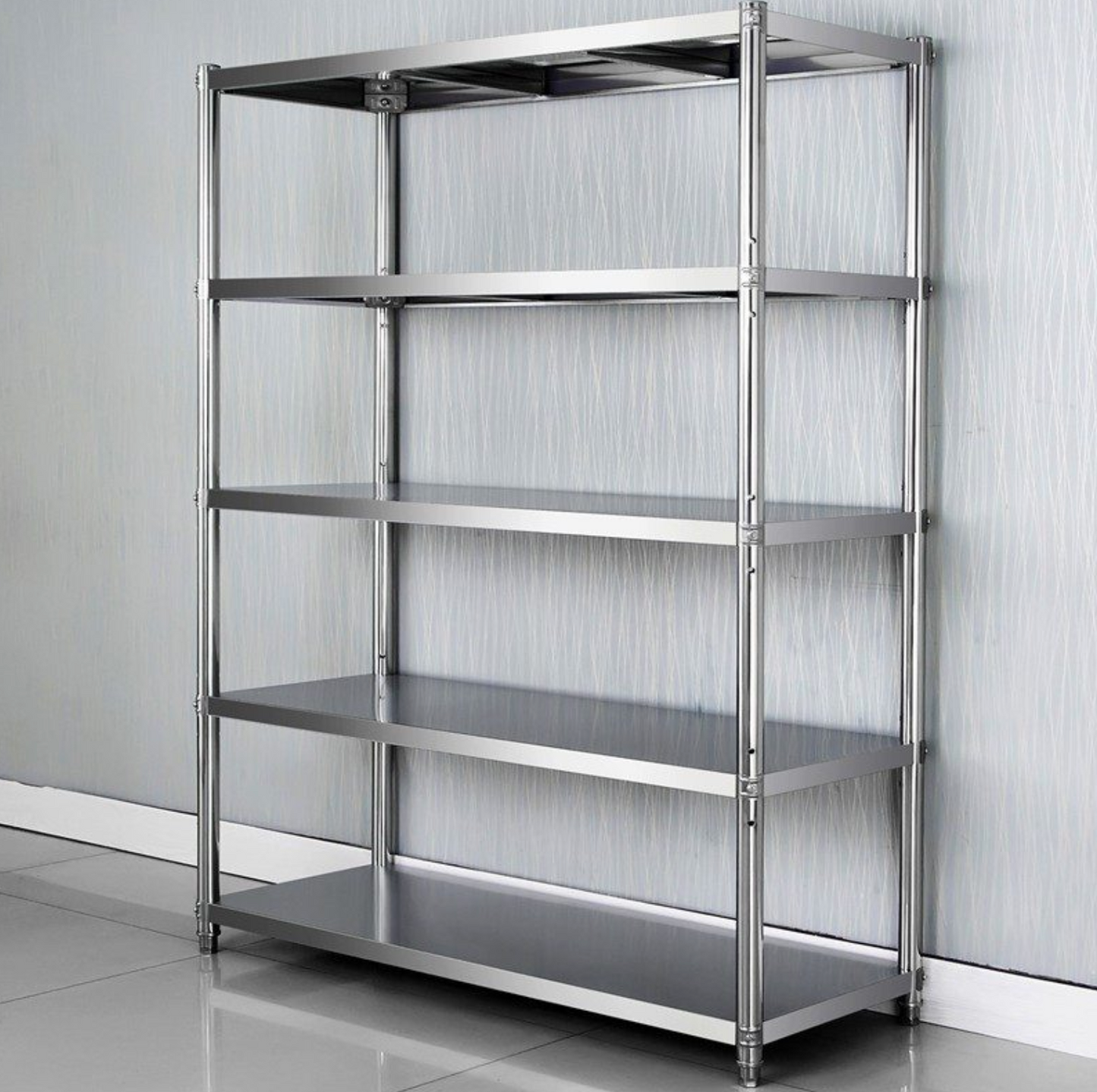 Stainless steel shelf / shelving unit, 5 tier Multiple sizes available