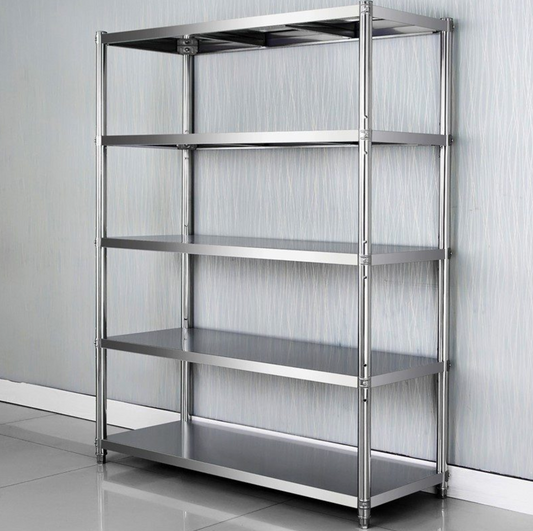 Stainless steel shelf / shelving unit, 5 tier Multiple sizes available