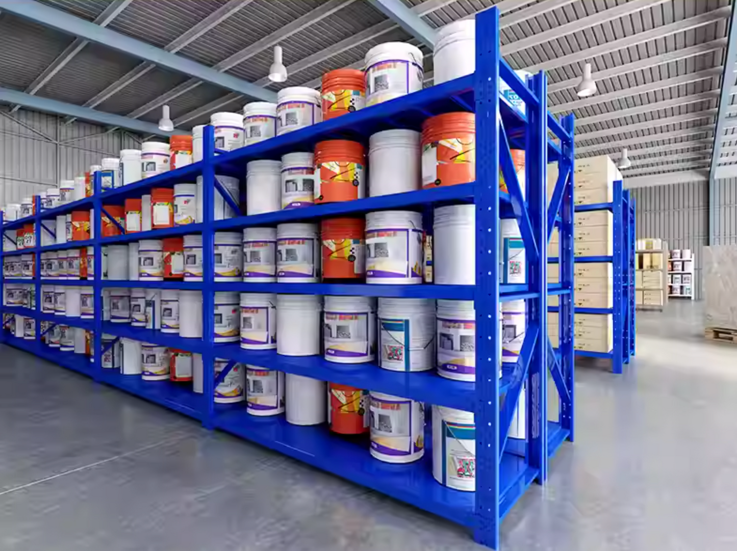 Heavy duty Shelving unit 8m (L) x 0.5m (W) x2m (H) 200kg per shelf, total 2400kg carry, Free delivery in Christchurch