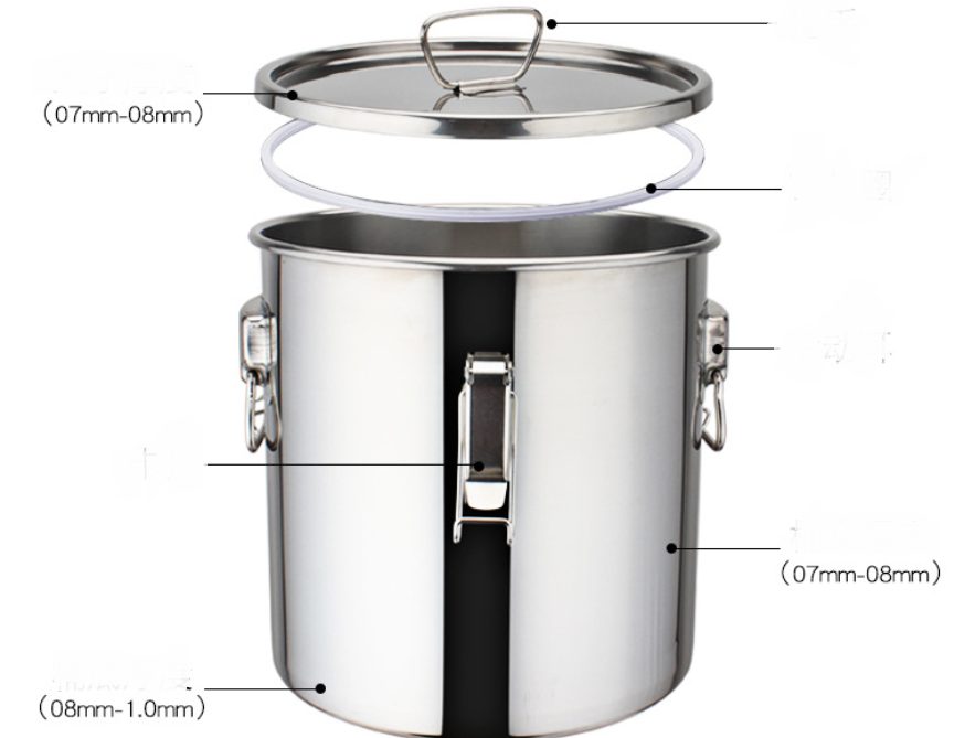 Stock pot stainless steel with latch-able sealed lid - Multiple sizes available