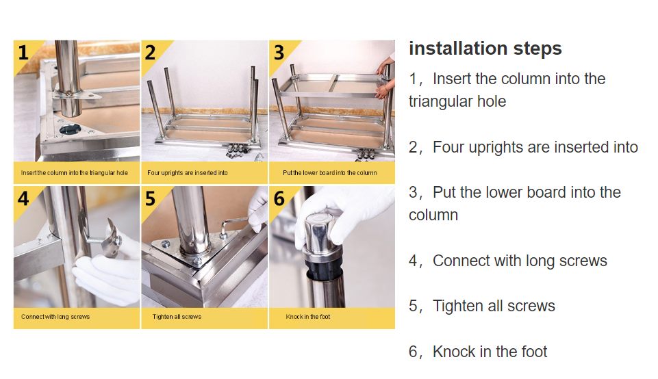 Kitchen stainless steel workbench with splash back  600mm deep- 3 tier Multiple sizes available