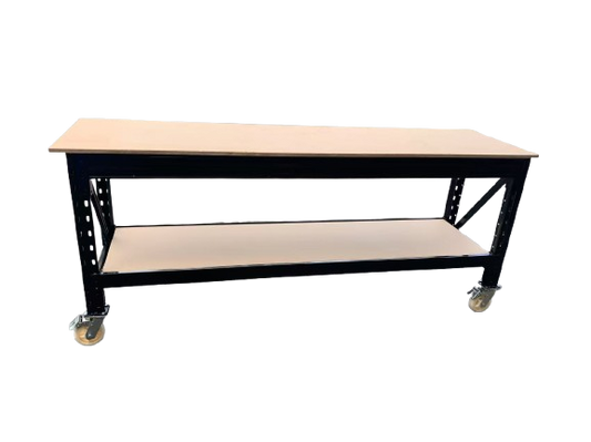 Heavy duty workbench 1000kg carry capacity with 18mm MDF + 4 solid wheels