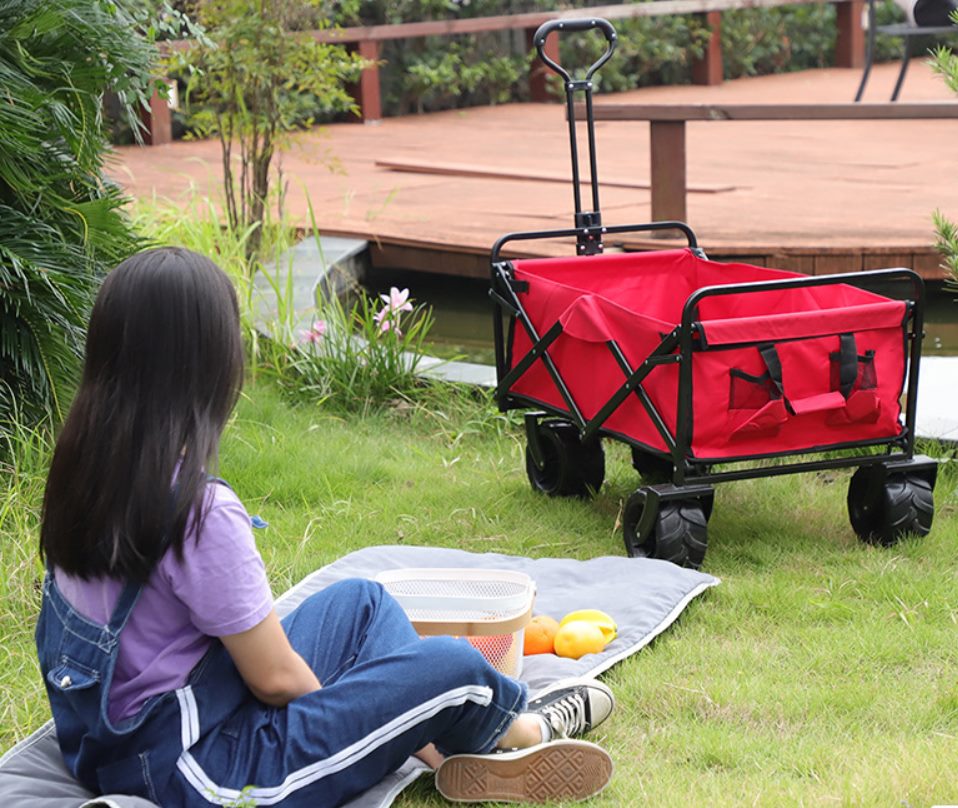 Foldable Sports Trolley 80kg 260Ltr capacity Navy, black, Red or Camo-Fat Wheels