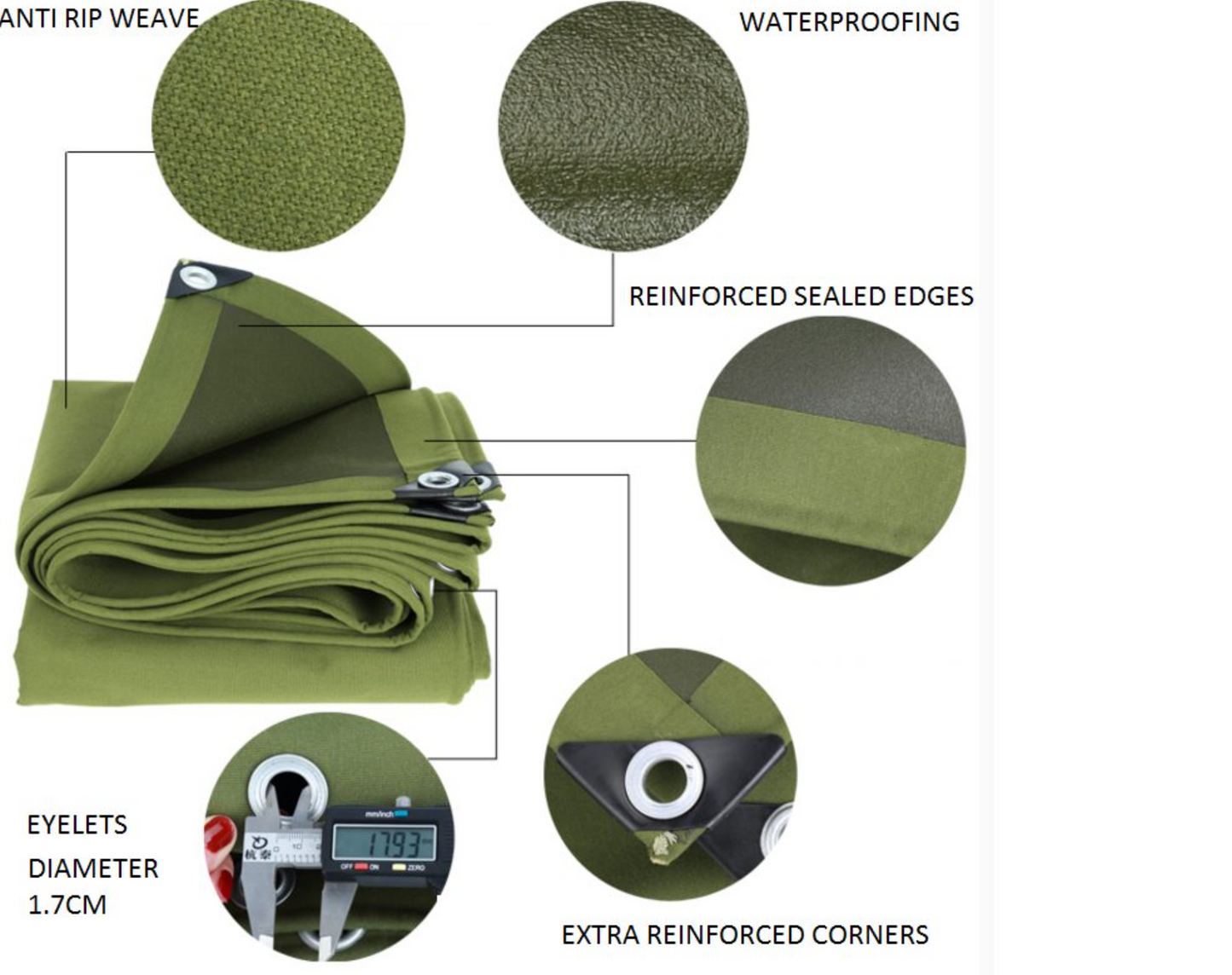 Heavy duty Tarpaulin 600gsm 0.7mm thick mold/flame/UV resistant,Multiple sizes available