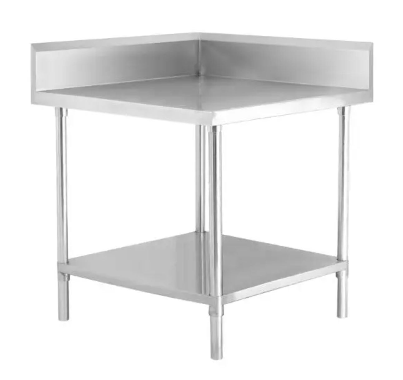 Kitchen Corner workbench stainless splash back, Multiple sizes availab ...
