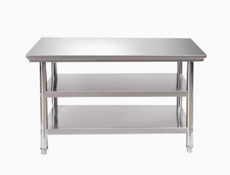 Kitchen workbench table stainless steel workbench 600mm Deep, 3 tier ...