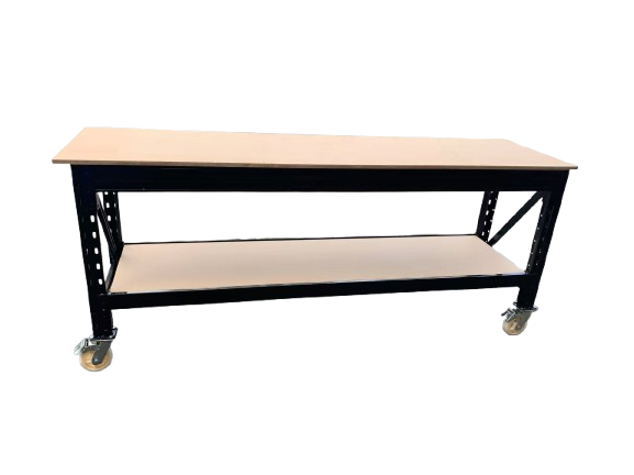Heavy duty workbench 1000kg carry capacity with 18mm MDF + 4 solid wheels